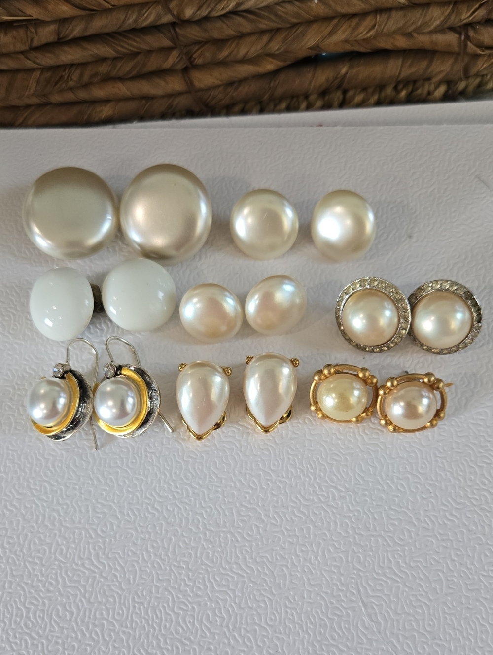 Assorted Pearl Stud and Drop Earrings - White Pearl Collection
